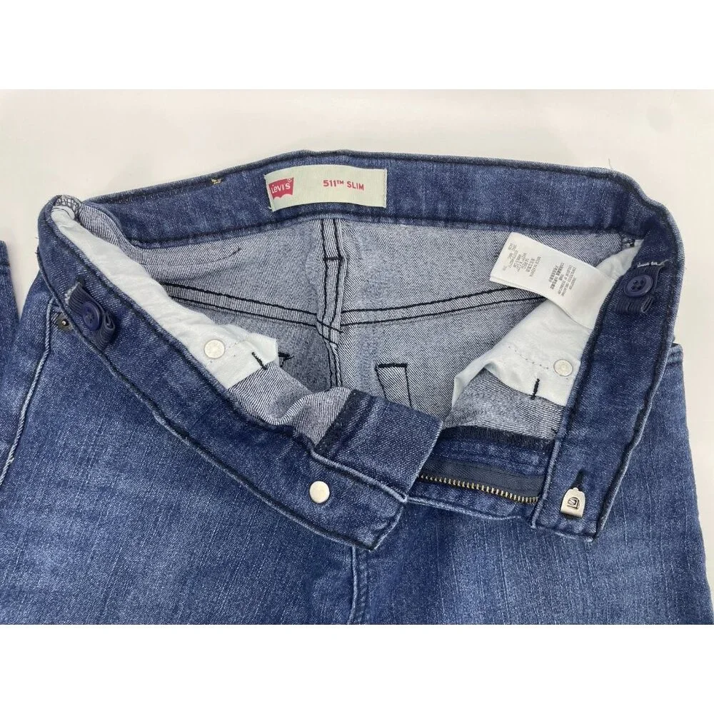 Boys Levi’s 511 Slim Jeans Size 14 Regular 27x27 Medium Wash - Picture 15 of 16